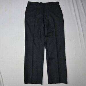 Zanella 34x32 Gray Flannel Devon Italy Made 100%‎ Wool Mens Dress Pants